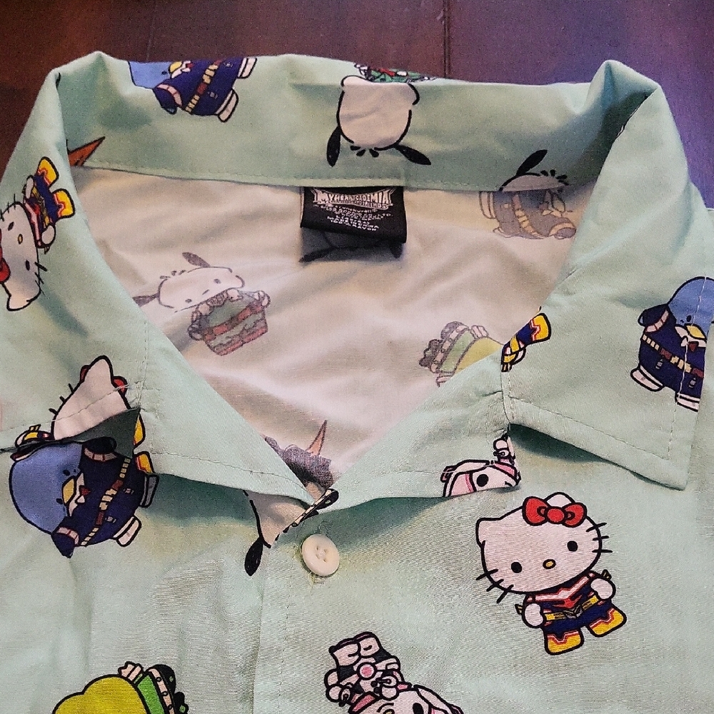 Hello Kitty Light Green Button Down Shirt